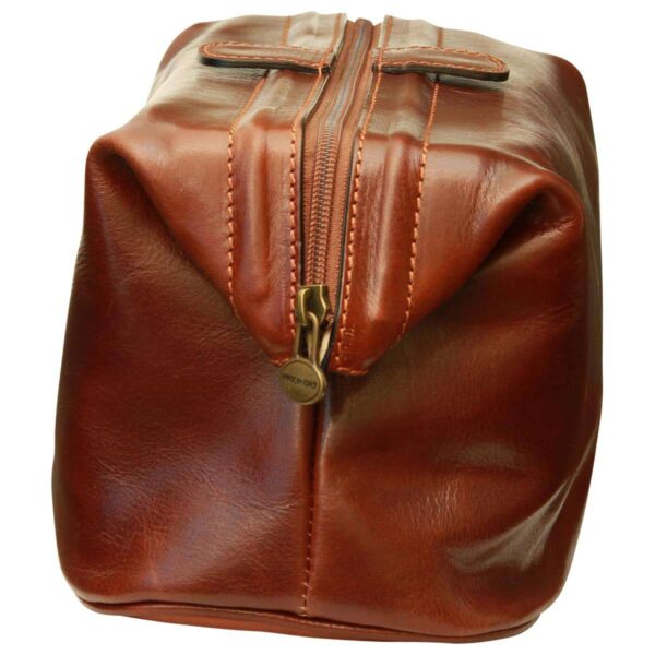 Beauty case in pelle. Marrone - immagine 2