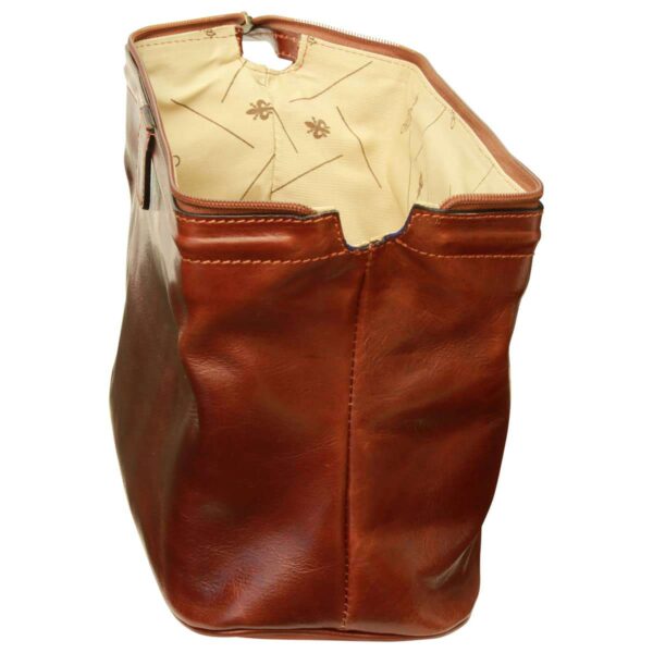 Beauty case in pelle. Marrone - immagine 3
