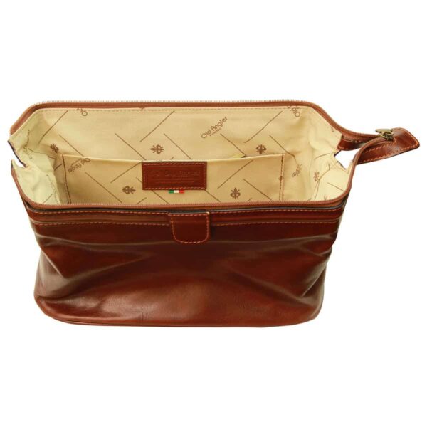 Beauty case in pelle. Marrone - immagine 4