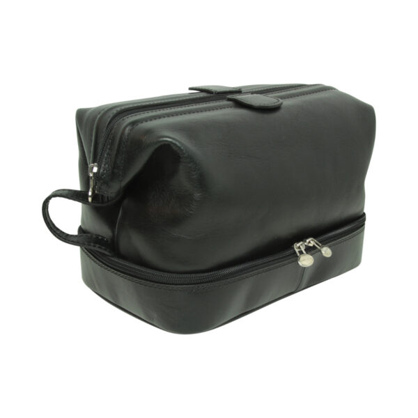 Beauty case in pelle. Nero