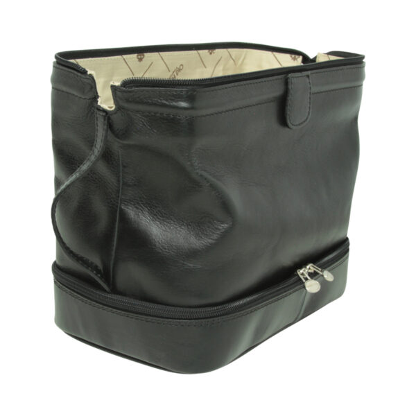 Beauty case in pelle. Nero - immagine 4