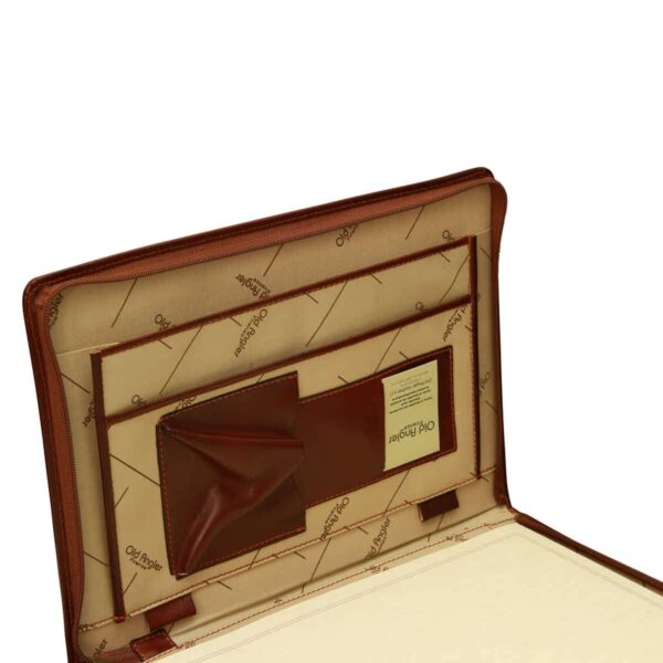 Porta documenti con chiusura con zip. Marrone - immagine 4
