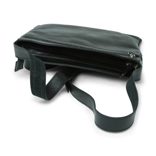 Borsa in pelle a tracolla. Nero - immagine 3