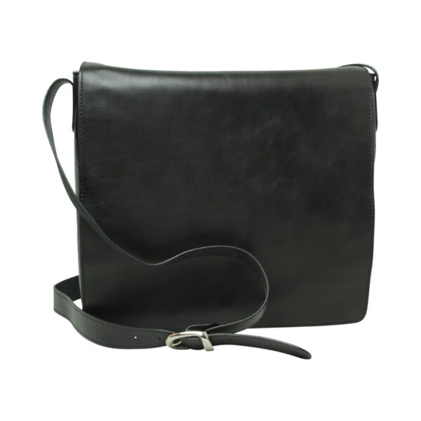 Messanger in pelle. Nero