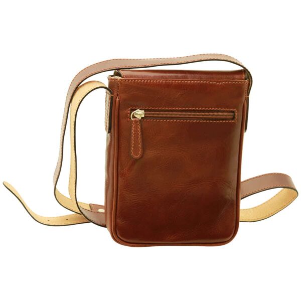 Borsa a tracolla in pelle. Marrone - immagine 2