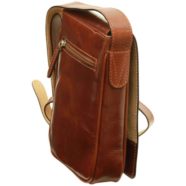 Borsa a tracolla in pelle. Marrone - immagine 3
