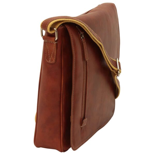 Borsa Messenger in pelle. Marrone Coloniale - immagine 3