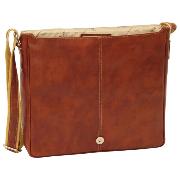 Borsa Messenger in pelle. Marrone Coloniale - immagine 4