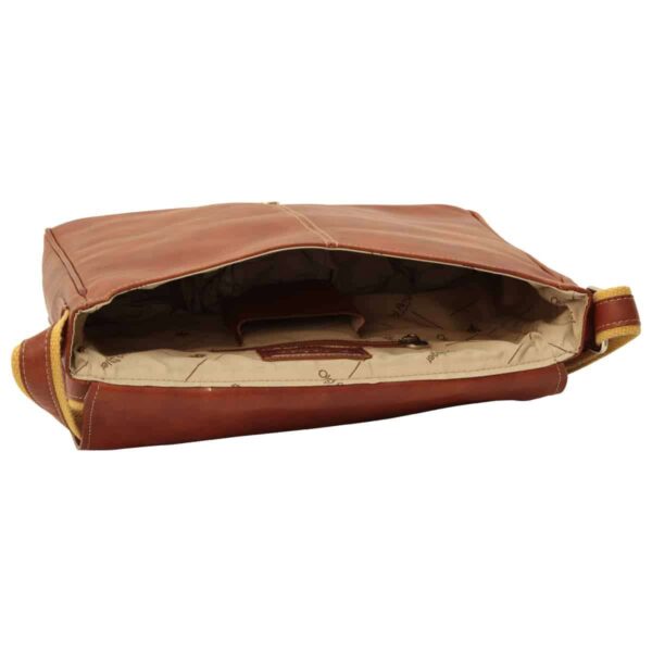 Borsa Messenger in pelle. Marrone Coloniale - immagine 5