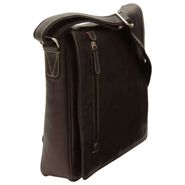 Borsa Messenger in pelle. Nero - immagine 3