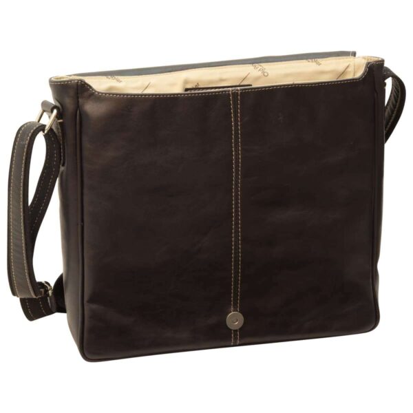 Borsa Messenger in pelle. Nero - immagine 4