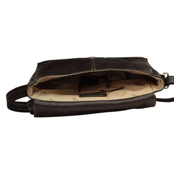 Borsa Messenger in pelle. Nero - immagine 5