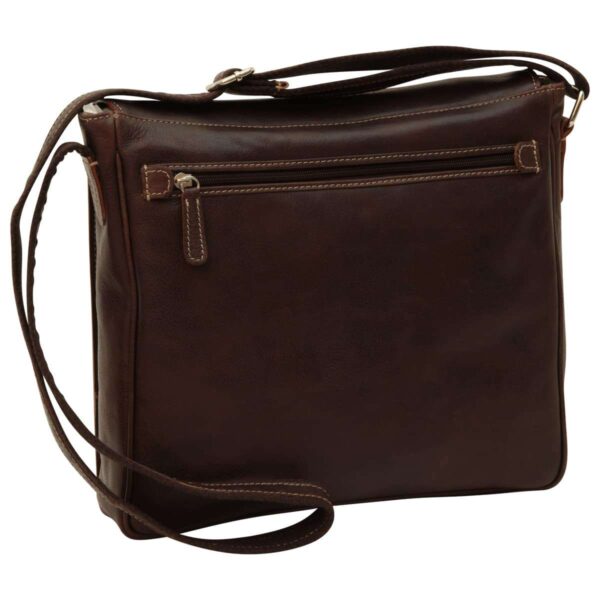Borsa Messenger in pelle. Marrone scuro - immagine 2