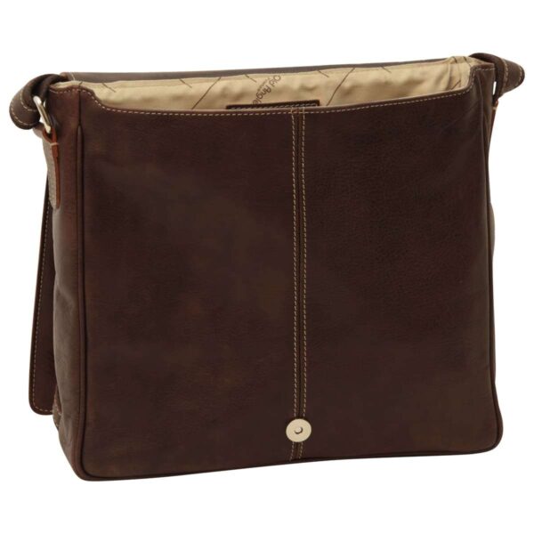 Borsa Messenger in pelle. Marrone scuro - immagine 4