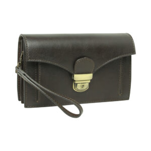 Clutch in pelle. Testa di moro