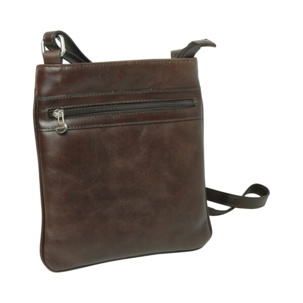 Borsa a tracolla in pelle. Testa di moro