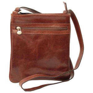 Borsa a tracolla in pelle. Marrone