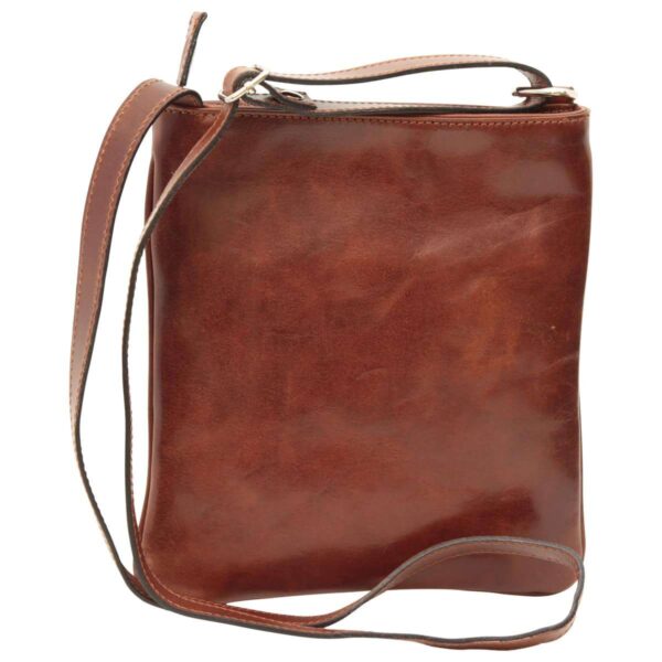 Borsa a tracolla in pelle. Marrone - immagine 2