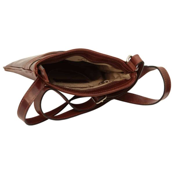 Borsa a tracolla in pelle. Marrone - immagine 3