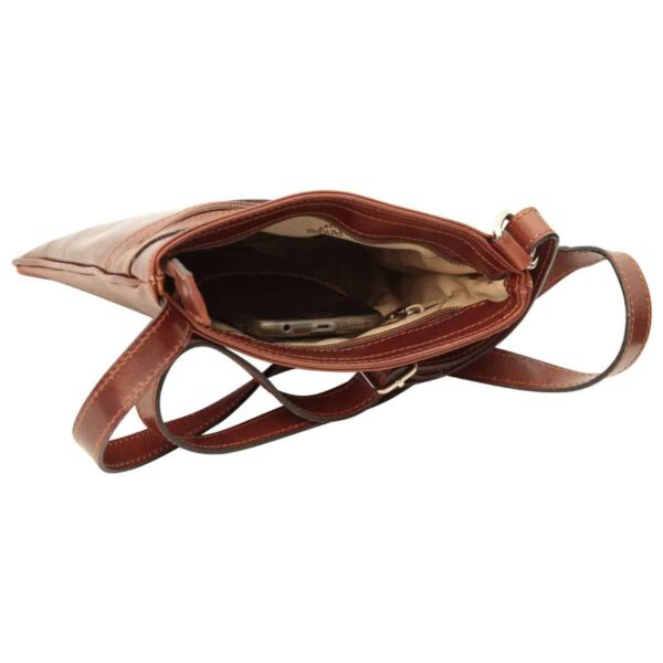 Borsa a tracolla in pelle. Marrone - immagine 4