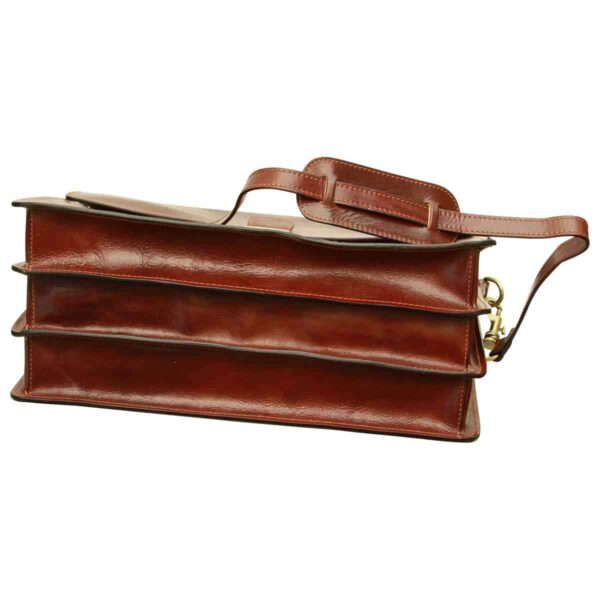 Cartella in pelle con chiusura con chiave. Marrone - immagine 6