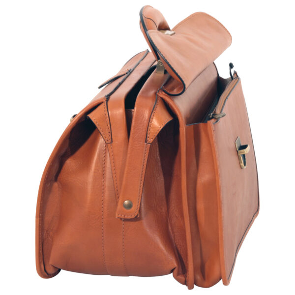 Borsa da Medico in pelle. Marrone Coloniale - immagine 5