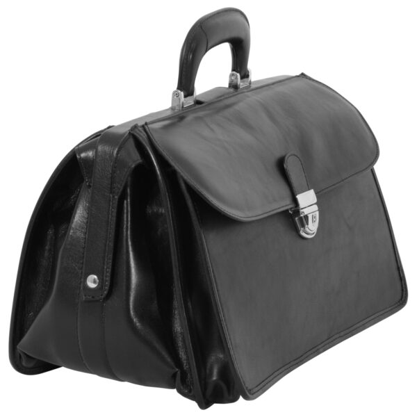 Borsa da Medico in pelle. Nero - immagine 2
