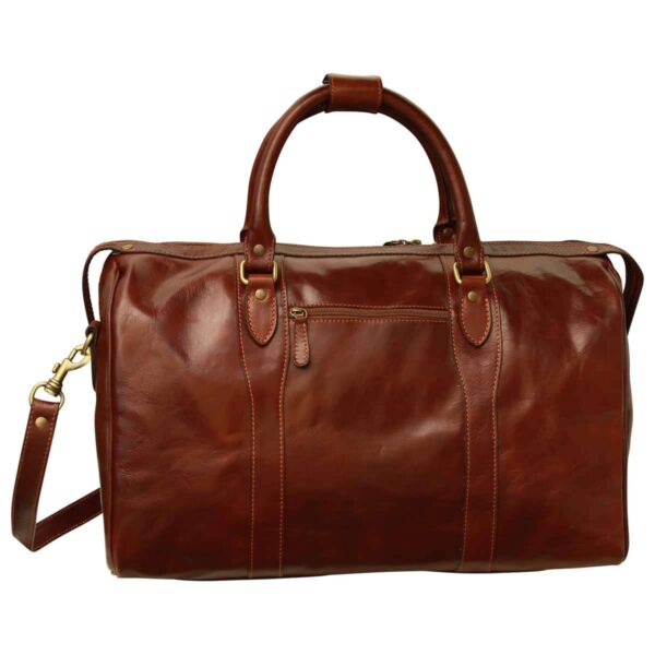 Borsa da viaggio con tracolla. Marrone
