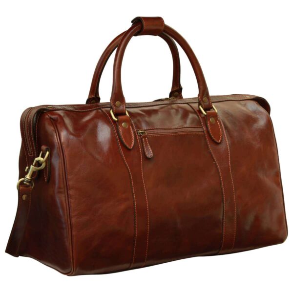 Borsa da viaggio con tracolla. Marrone - immagine 2