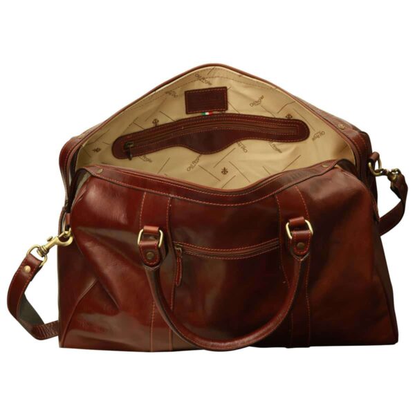 Borsa da viaggio con tracolla. Marrone - immagine 6