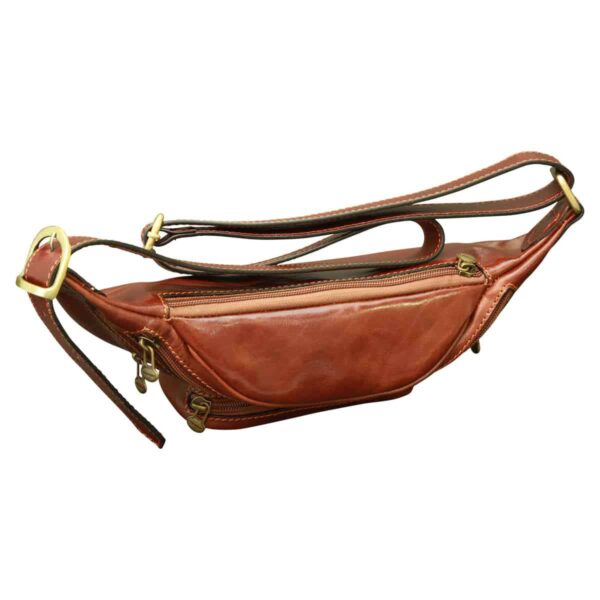 Marsupio in pelle. Marrone - immagine 3