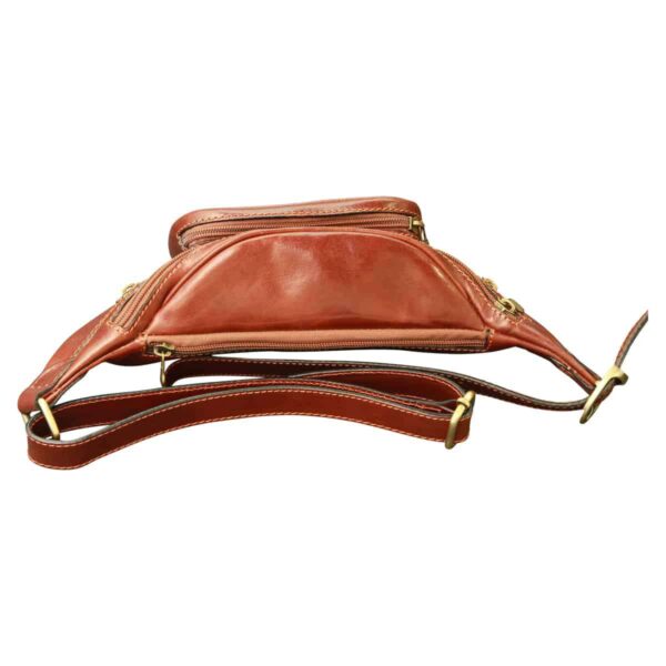 Marsupio in pelle. Marrone - immagine 4