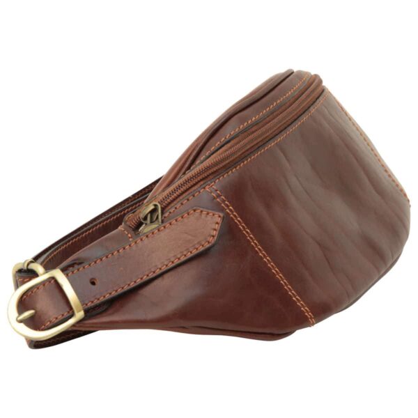 Marsupio in pelle. Marrone - immagine 3