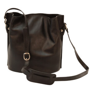 Borsa a tracolla in pelle. Nero