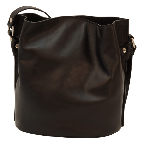 Borsa a tracolla in pelle. Nero - immagine 2