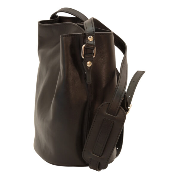 Borsa a tracolla in pelle. Nero - immagine 3