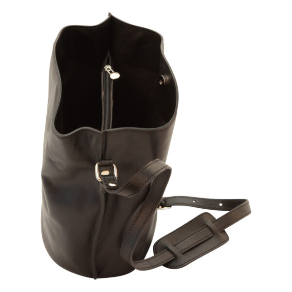 Borsa a tracolla in pelle. Nero - immagine 5