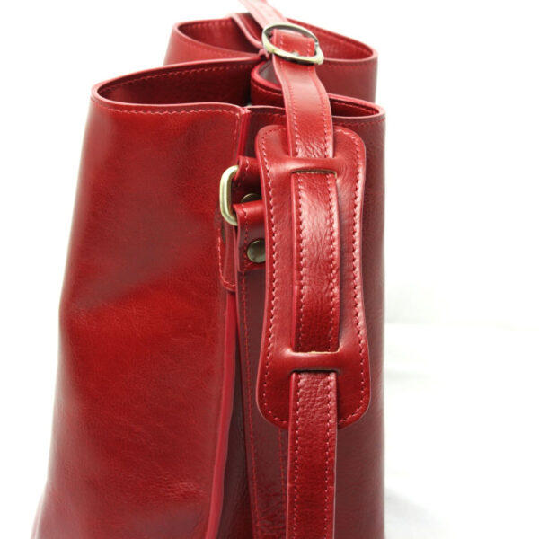Borsa a tracolla in pelle. Rosso - immagine 5