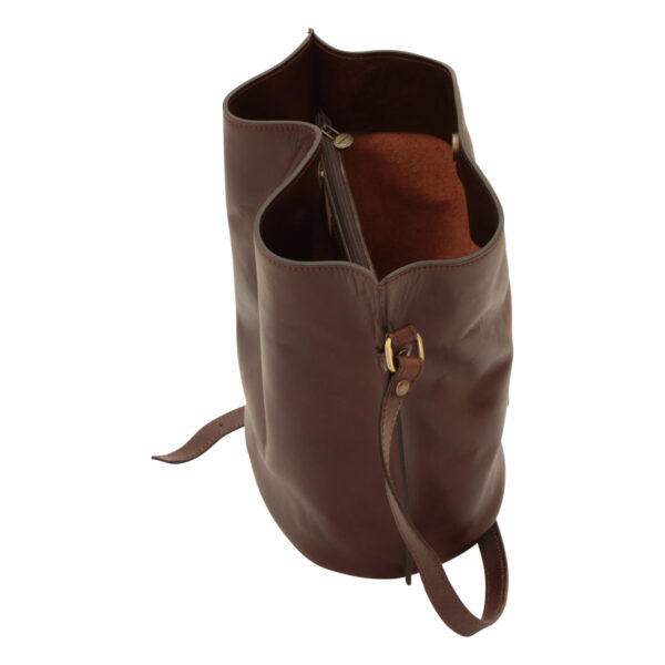 Borsa a tracolla in pelle. Testa di moro - immagine 4