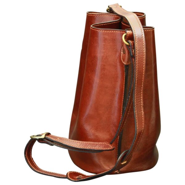 Borsa a tracolla in pelle. Marrone - immagine 2