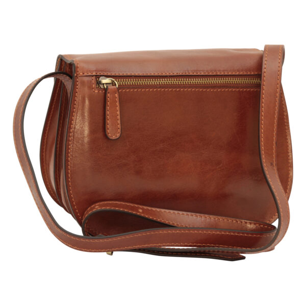 Borsa a tracolla di vitello pieno fiore. Marrone - immagine 5