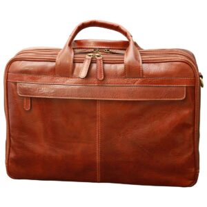 Esclusiva II Borsa in Pelle per Laptop. Marrone