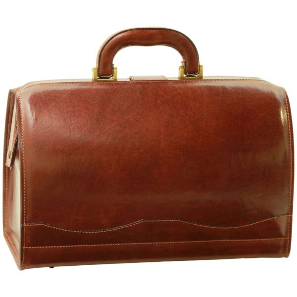 Borsa da medico in pelle. Marrone - immagine 2