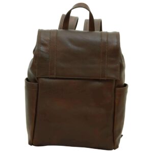 Zaino per laptop in pelle. Marrone Scuro