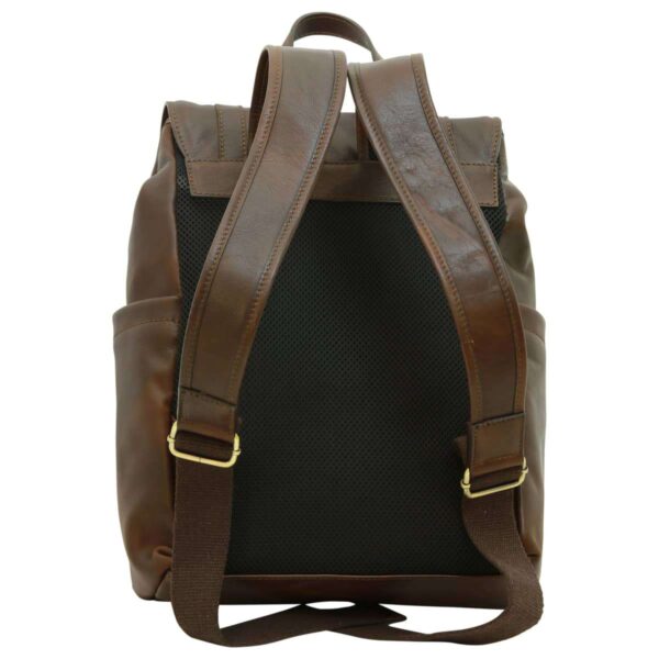 Zaino per laptop in pelle. Marrone Scuro - immagine 2