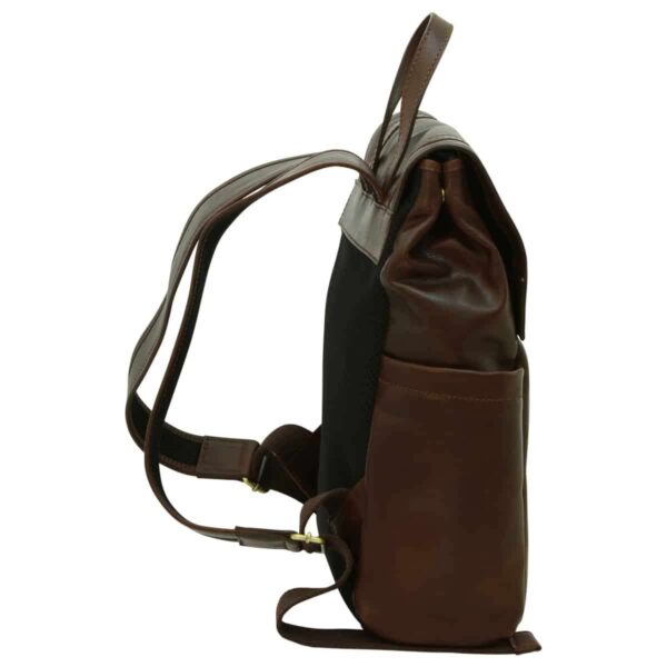 Zaino per laptop in pelle. Marrone Scuro - immagine 3