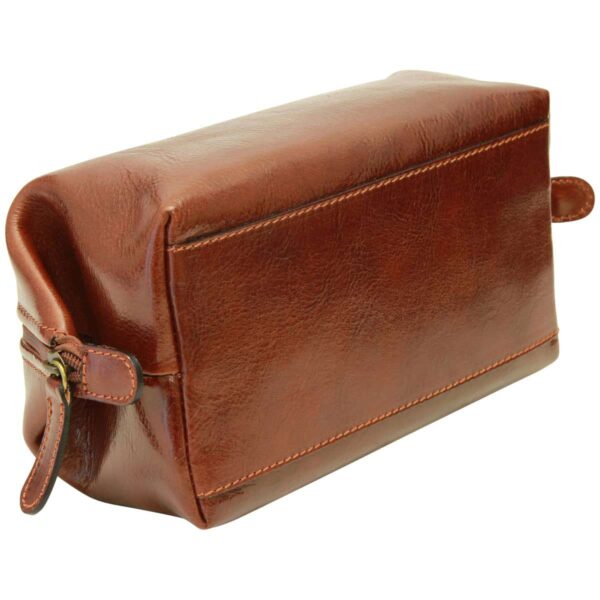 Beauty case in pelle. Marrone - immagine 2