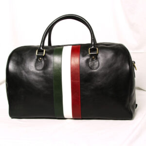 Borsone in pelle. Nero