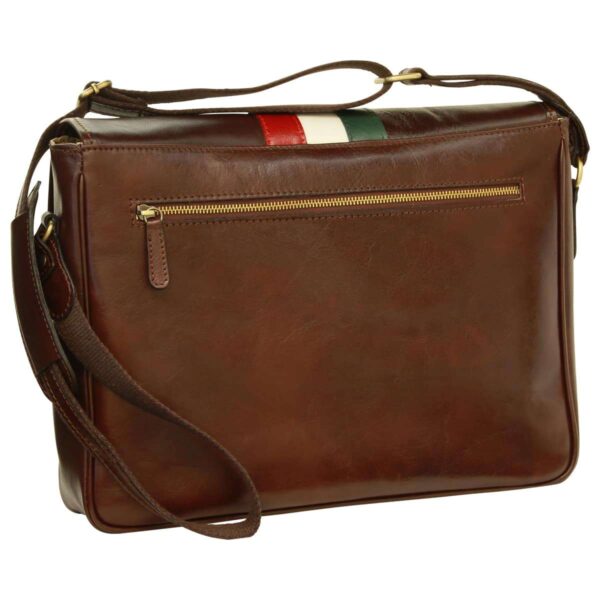 Borsa Messenger in vacchetta. Marrone scuro - immagine 2