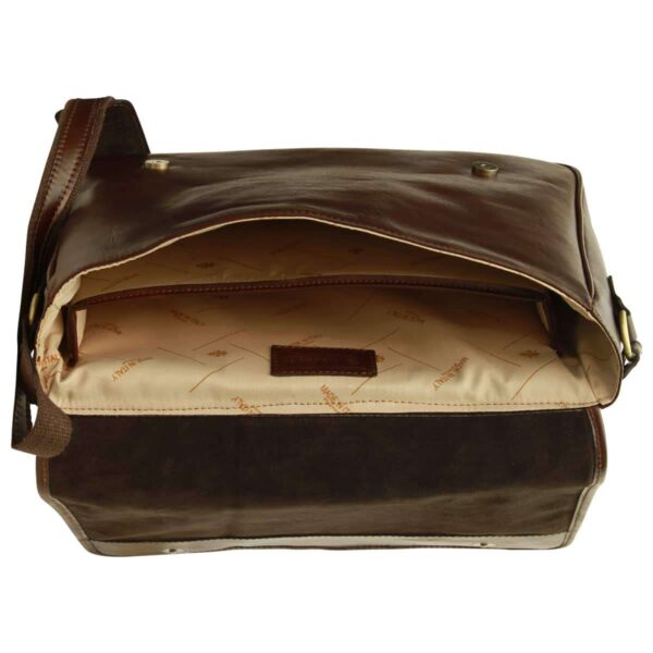 Borsa Messenger in vacchetta. Marrone scuro - immagine 4